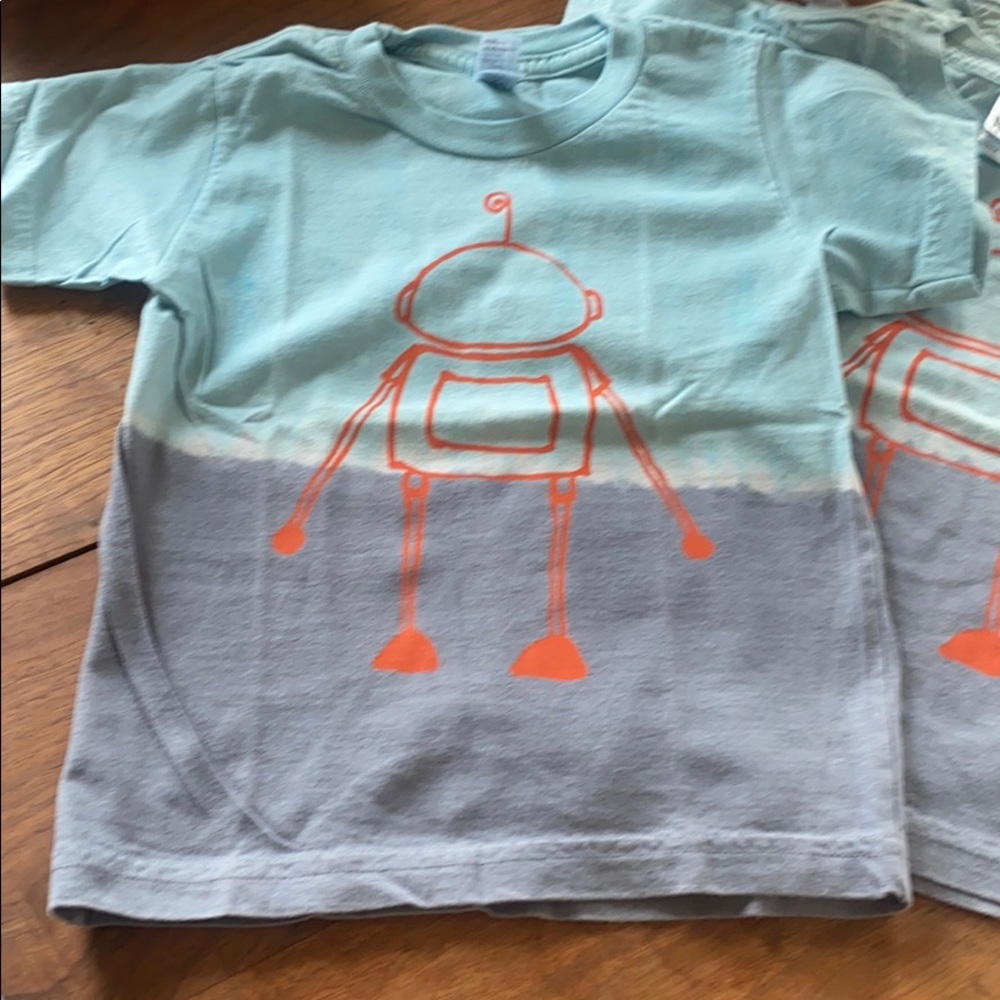 Organic toddler size 2 robot t-tshirt